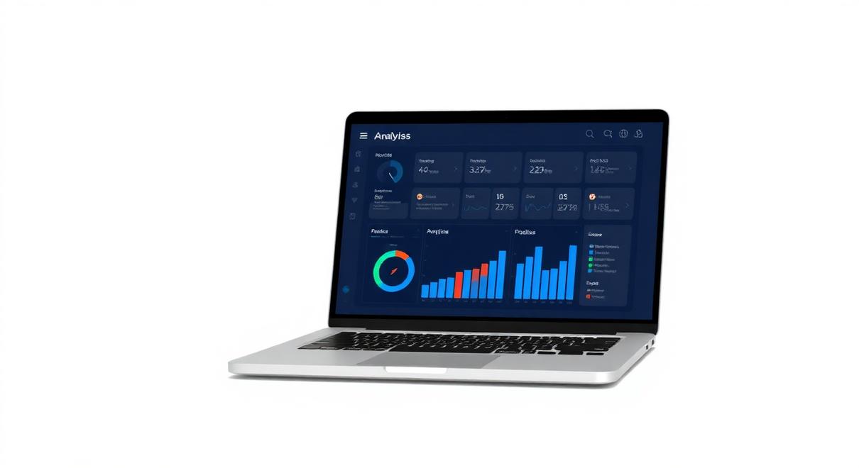 Två personer diskuterar en webbplatsrapport med diagram på en laptopskärm